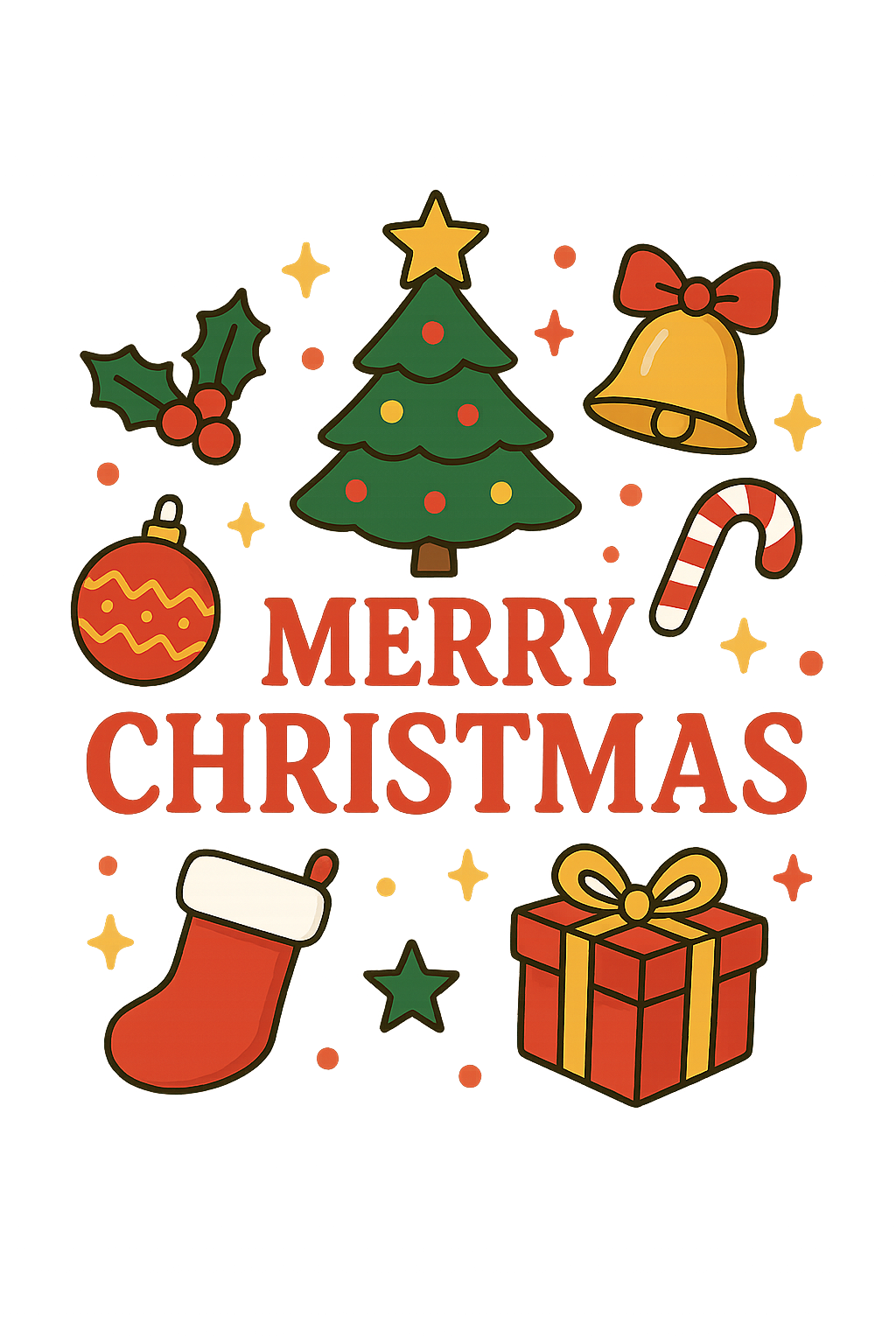 “Merry Christmas Celebration Icons” (Digital Download without background)