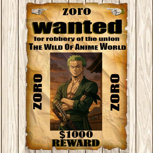 Zoro Wanted poster