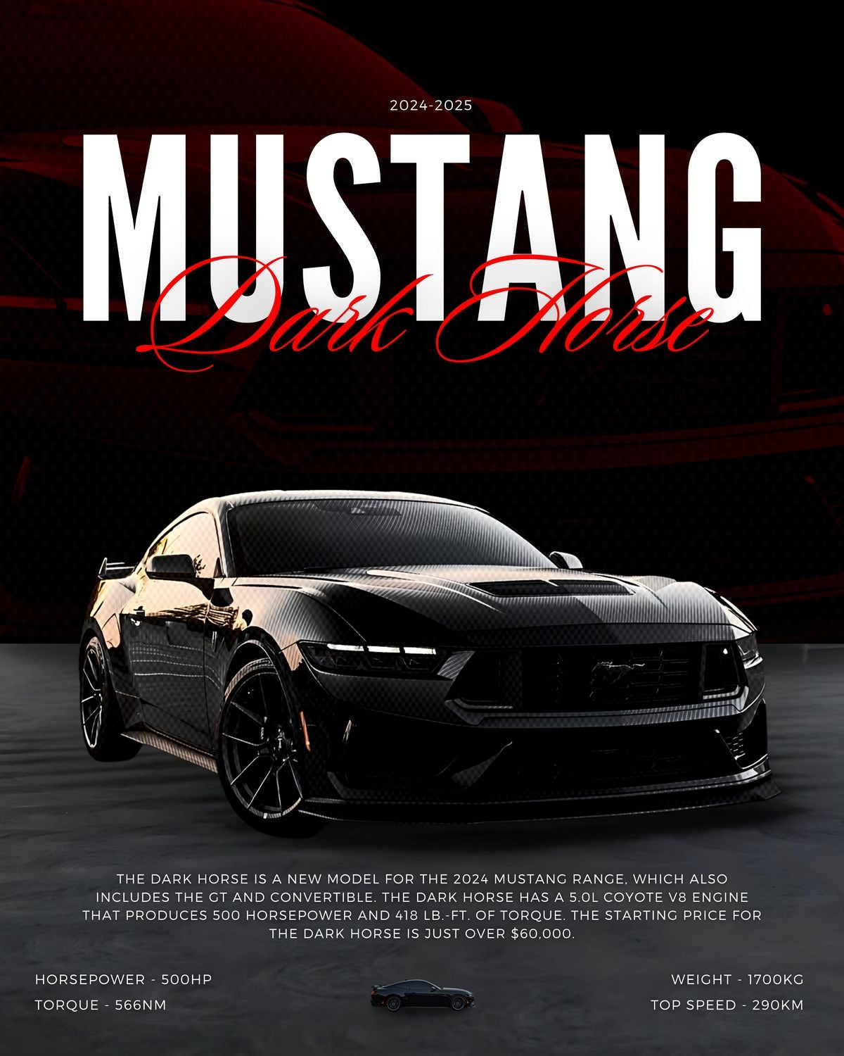 Legendary Mustang — Classic Muscle Car Wall Art (Digital Download)”