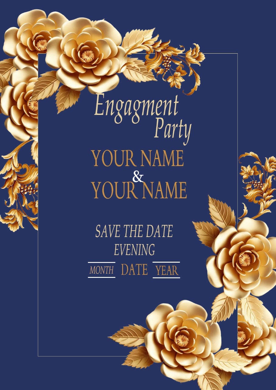 Editable Engagement Invitation Card Template (PSD)          Instant Download